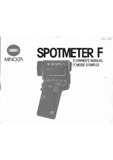 Minolta Spotmeter F Printed Manual